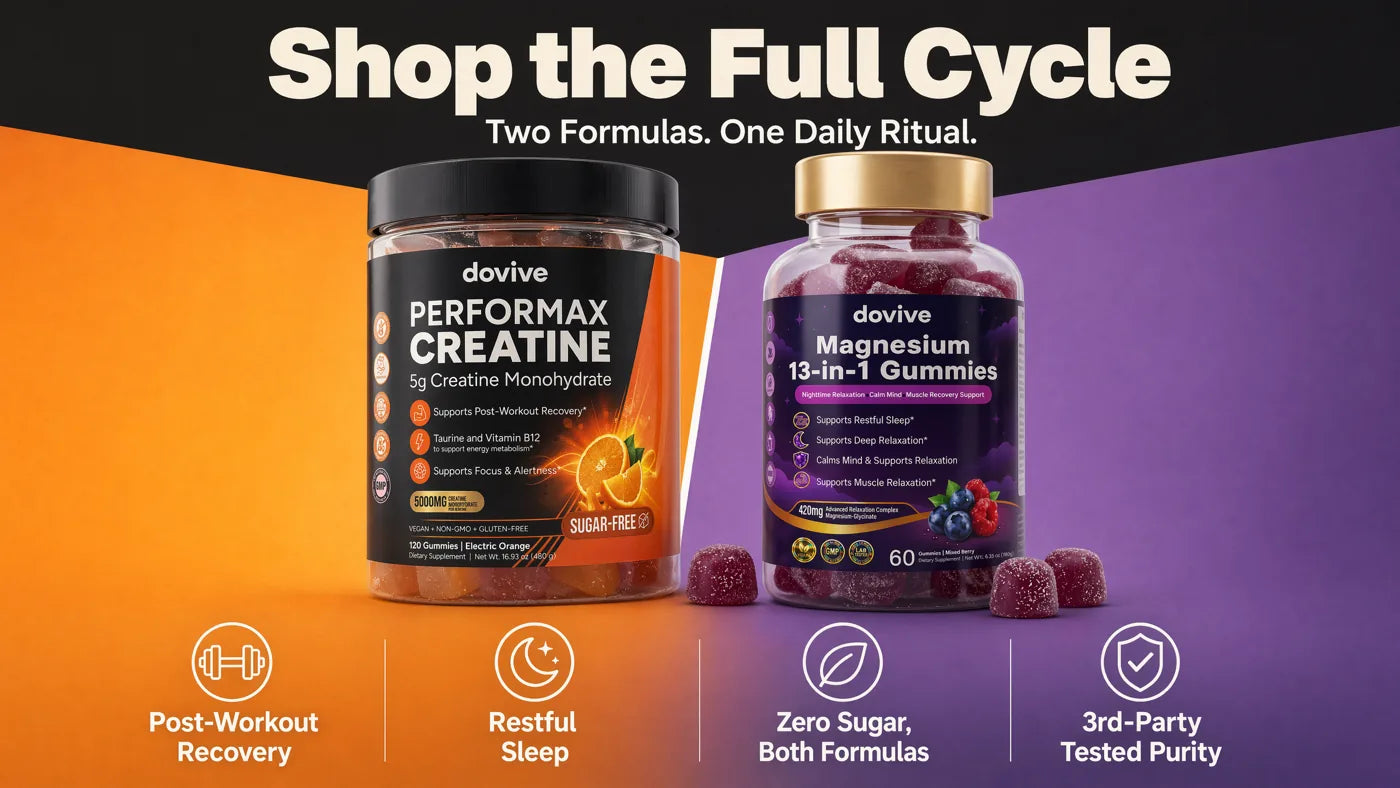 DOVIVE Performax Creatine and Magnesium 13-in-1 side by side